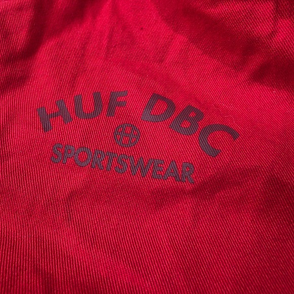 HUF DBC Sportswear Red Anorak Hooded‎ Pullover Jacket With Pocket Size L - Picture 3 of 5